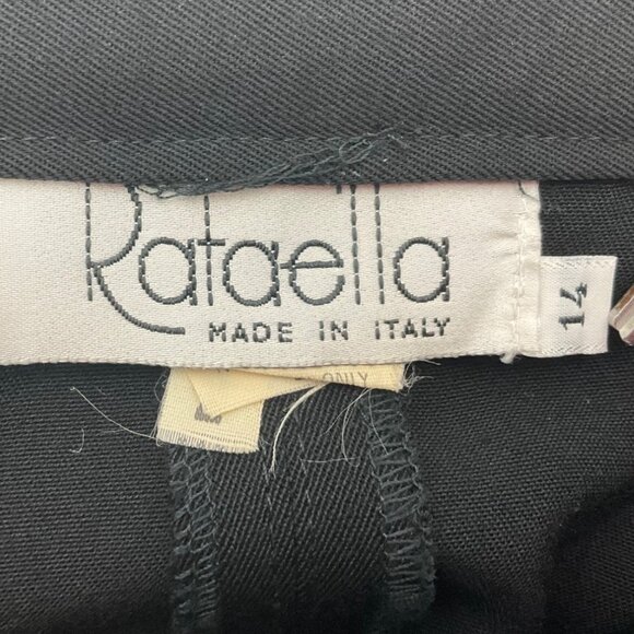 Vintage Rafaella M Made Italy Black Wool A-Line Full Midi Skirt Preppy Old Money - Picture 4 of 12